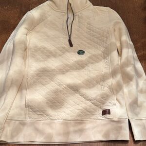 Quilted mid zip sweater LL Bean NWT